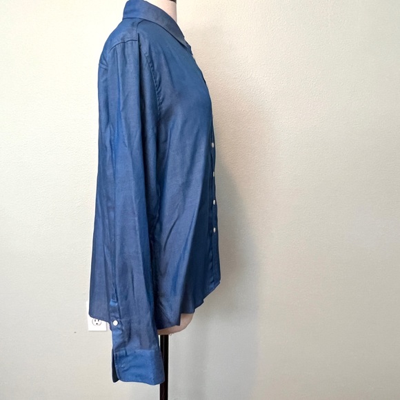 Tradlands Chambray Button Down Long Sleeve in Large NWOT Tencel - Picture 4 of 9